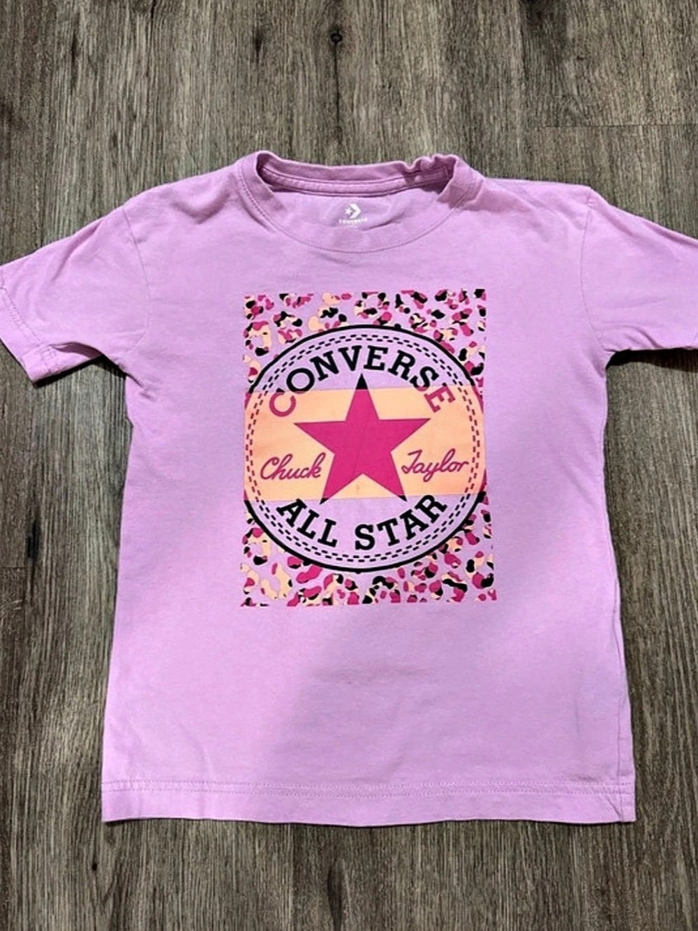 Converse Chuck Taylor All Star Leopard Graphic T-Shirt Leopard Graphic Tee Pink